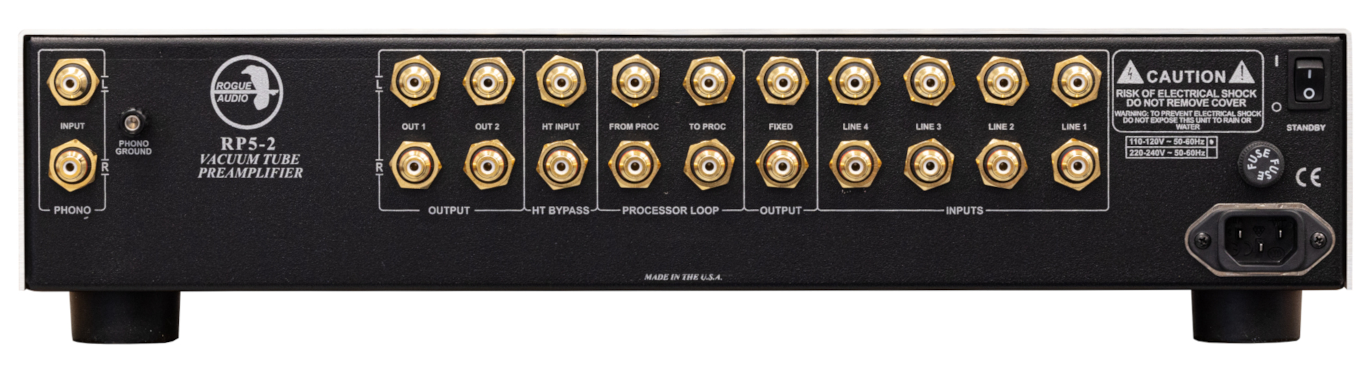 Rogue Audio RP-5 v2 preamp rear panel